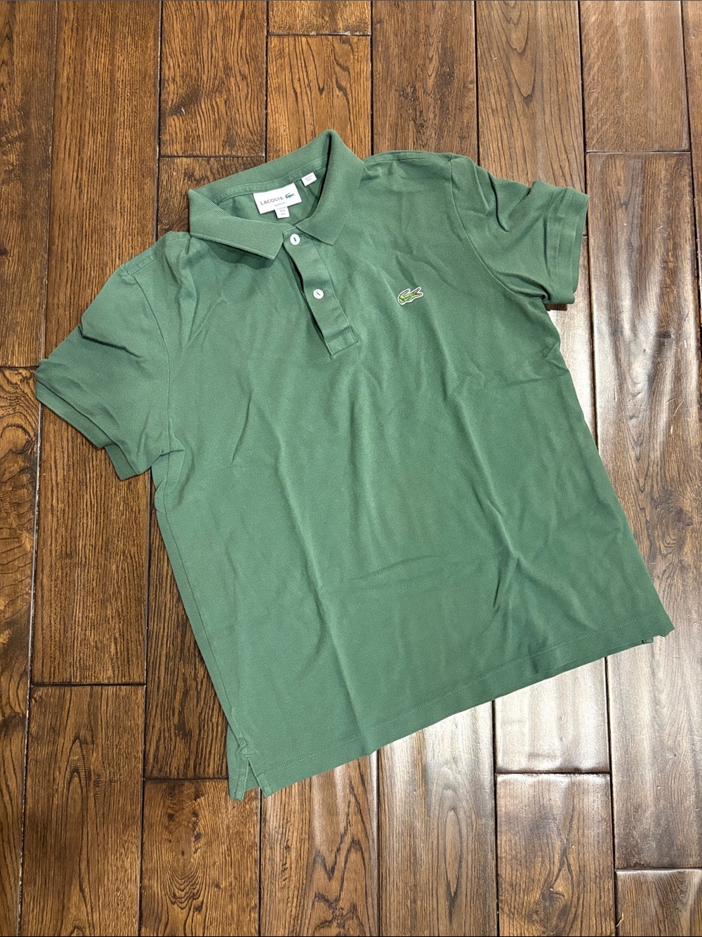 Lacoste Men's Slim Fit Olive Green Short-Sleeve Polo